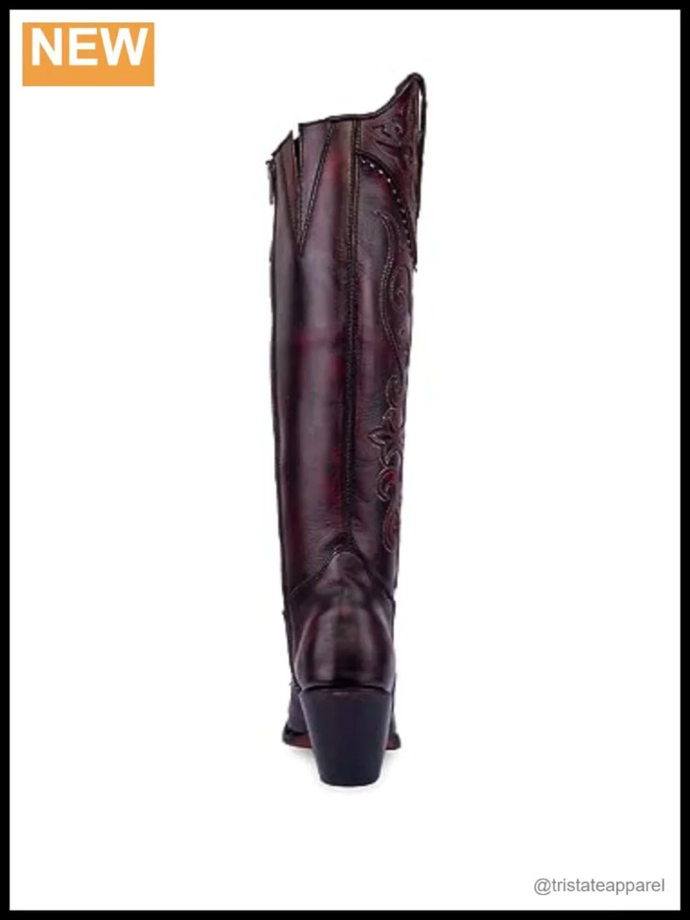 Cowhide Leather Embroidered Over-the-Knee Boots Snip Toe